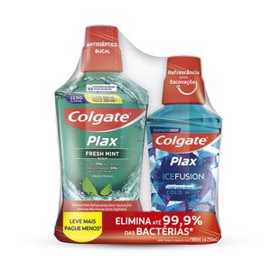 Enxaguante Bucal Colgate Plax Fresh Mint (500 ml) + Ice Fusion (250 ml)