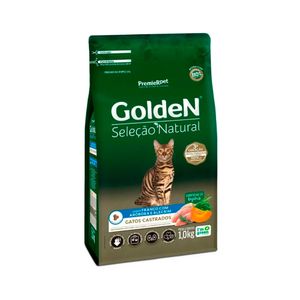 Ração Seca Golden Seleção Natural Gatos Castrados Adultos Abóbora e Alecrim