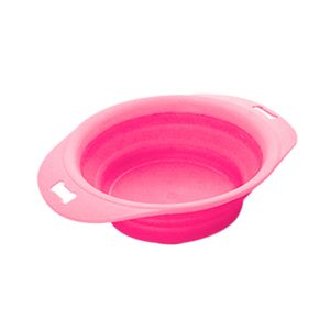 Comedouro Silicone Retrátil Rosa 500ml