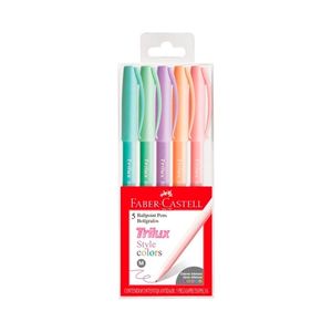 Caneta Esferografica Trilux Style Colors 5 Cores Faber Castell