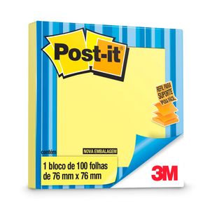 Post-it Refil para Suporte Poxa Fácil Amarelo 76MmX76Mm - 100 Folhas