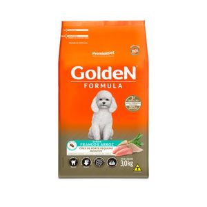 Ração Golden Fórmula Mini Bits para Cães Adultos de Porte Pequeno Sabor Frango e Arroz 3kg