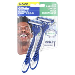 Aparelho Descartável para Barbear Gillette Derma Proteção 2 Unidades