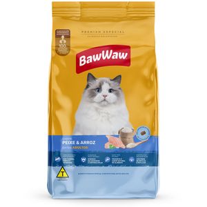 Ração para Gatos Adultos Sabor Peixe e Arroz Bawwaw