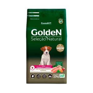 Ração Golden Seleção Natural Mini Bits para Cães Filhotes de Porte Pequeno Sabor Frango e Arroz 3kg