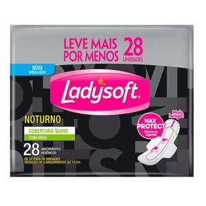 Absorvente Noturno Cobertura Suave Com Abas Ladysoft