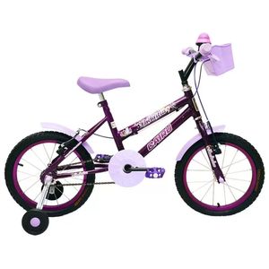 Bicicleta Infantil com Cesta Aro 16 Fadinha Cairu Lilás