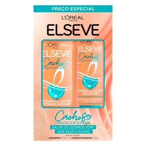 Kit Elseve Shampoo Nutri Cachos Longos Dos Sonhos 375ml + Condicionador Selador Cachos Longos Dos Sonhos 170ml