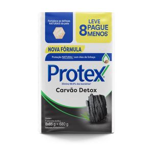 Sabonete em Barra Protex Carvão Detox 8 unid 85g Promo Leve Mais Pague Menos