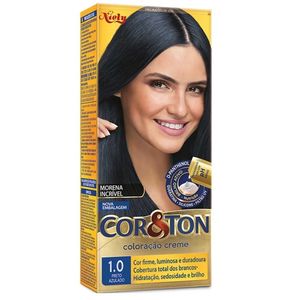 Tintura Cor&Ton Preto Azulado 1.0 180g