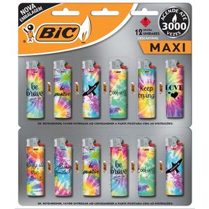 Isqueiro Bic Maxi Tie Dye Sortidos 12X1