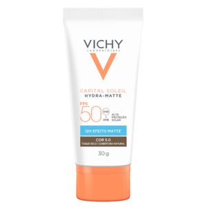 Vichy Capital Soleil Hydra-Matte Protetor Solar Facial FPS50 Cor 5.0 30g