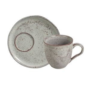 Conjunto com 6 Xícaras De Chá Orgânico 170ml com 6 Pires Descentralizado Pistache