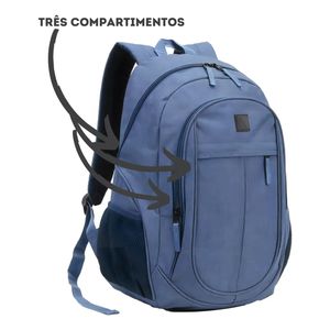 Mochila escolar Denlex MCJDL cor cinza-escuro design lisa 25L
