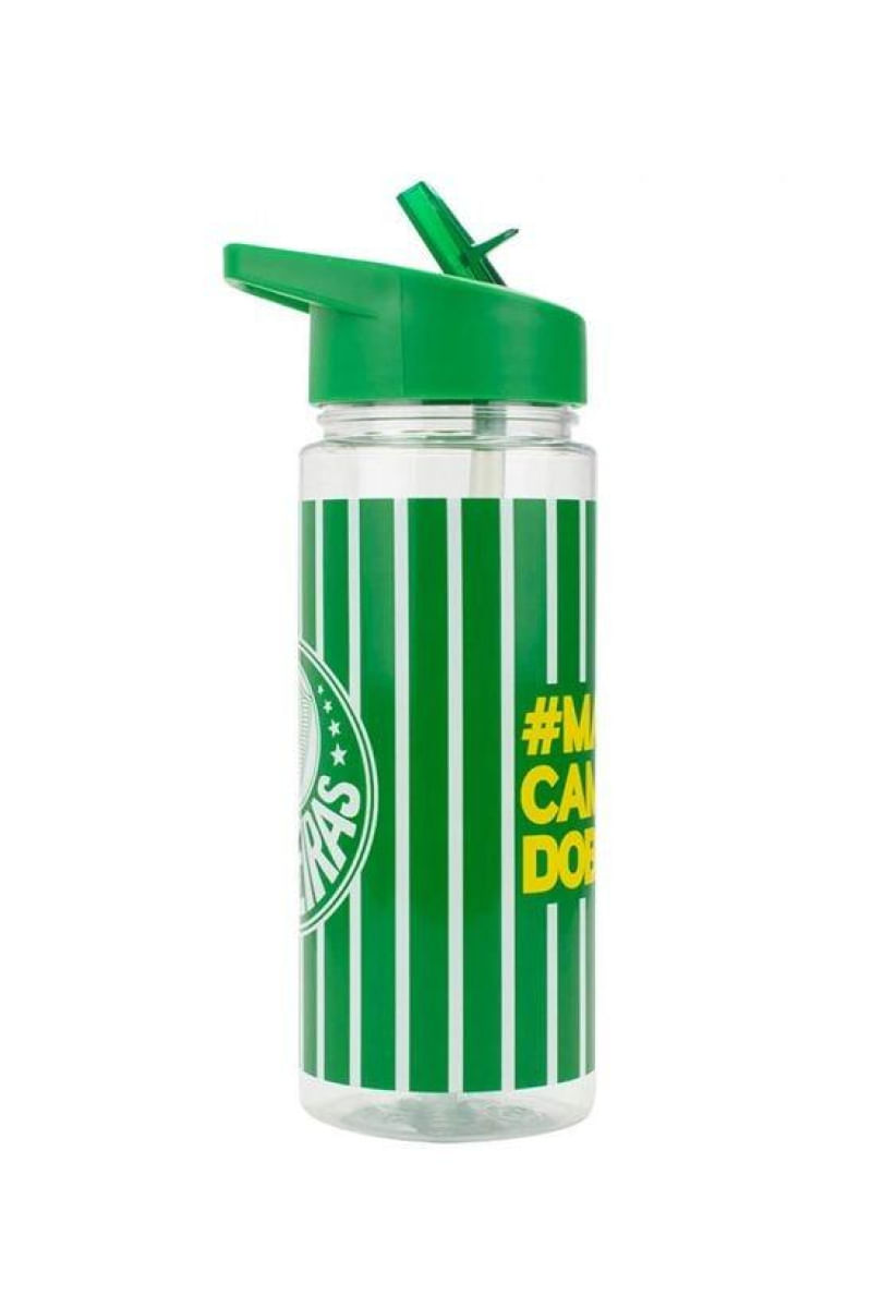 Garrafa C/ Mochila do Palmeiras 450ml em Plástico Mileno