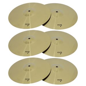 Kit 3 Pares de Pratos de Bateria Chimbal 14" Liga de Aço New York