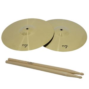 Par de Pratos Splash para Bateria 12" + Baqueta 5A Hickory New York