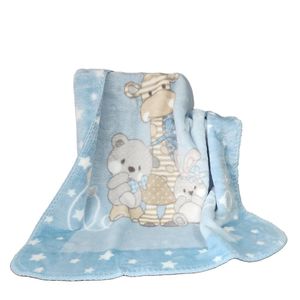 COBERTOR HIPOALERGÊNICO AMIGUINHOS AZUL/CD COLIBRI