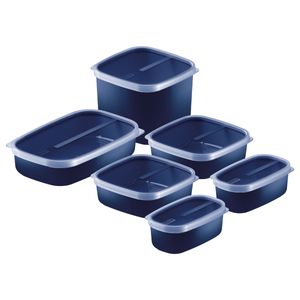 Jogo de Potes Tramontina MixColor Polipropileno Azul 6 Peças