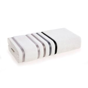 Toalha de Banho Karsten Fio Penteado Lumina Branco Cinza