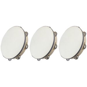 Kit 3 Pandeiros Redondo de Madeira 10" Pele Natural New York