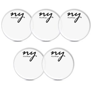 Kit 5 Peles Clear Transparente para Bateria 18" New York