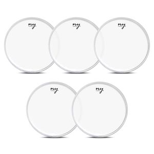 Kit 5 Peles Leitosas Translucidas para Bateria 14" New York