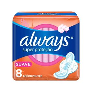 Absorvente Super Proteção Suave C/Abas Always C/ 8 Un
