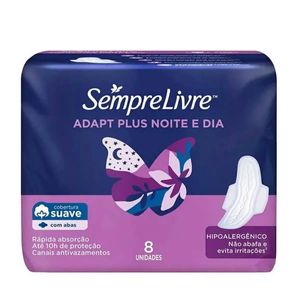 Absorvente Noite E Dia Suave 8 Unidades C/Abas Sempre Livre