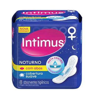 Absorvente Noturno Suave C/Abas Intimus C/ 8 Un