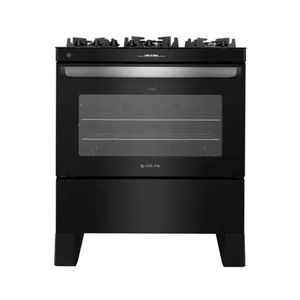 Fogão 5 bocas Agile Up com Mesa de Vidro e Tripla Chama Preto Atlas