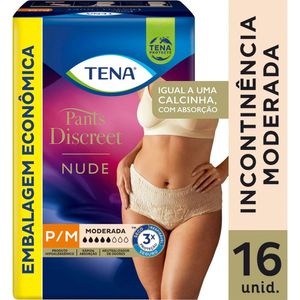 Roupa Íntima Descartável Pants Discreet Nude Tamanho P/M Tena 16x1