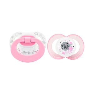 Kit Chupeta Lolly Dia & Noite Star Tamanho 1 0-6 Meses Rosa Combo com 2 Unidades
