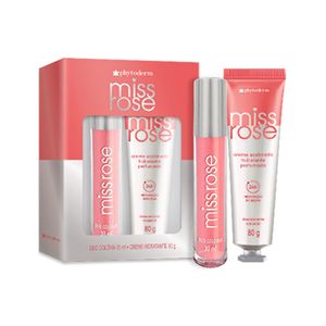 Kit Phytoderm Miss Rose Colônia 30ml Creme Hidratante 80G
