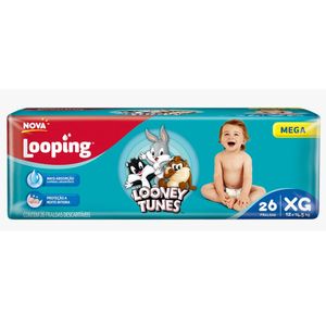 Fralda Descartável Looping Looney Mega Tamanho XG Pacote com 26 Unidades