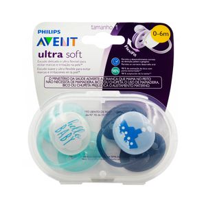 Chupeta Ultra Soft Tamanho 1 Menino Hello Baby+ Navio Avent