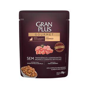 Ração Úmida GranPlus Gourmet Sachê para Gatos Adultos Trato Urinário Sabor Frango 85g