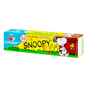 Gel Dental Infantil sem Flúor Morango Snoopy Condor Baby Caixa 50g