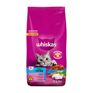 Ração Para Gatos Whiskas Adultos 1+ Peixe 2,7kg
