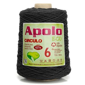 Barbante Círculo Apolo Eco Nº 6 600g Preto - 8990
