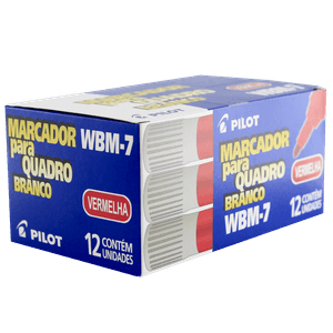 Pincel Quadro Branco WBM-7 Vermelho Caixa com 12 Unidades