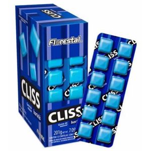 Chiclete Sabor Hortelã Cliss Caixa com 12 Cartelas