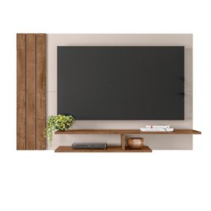 Painel para TV até 50'' Star Lukaliam Off White/Madero Canela