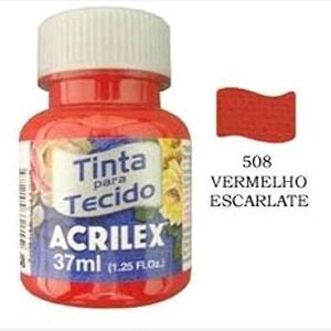 Tinta Para Tecido Vermelho Escarlate Acrilex 37Ml