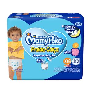 Fralda Descartável Calça Azul Mamypoko Super Proteção Mega Tamanho XXG 22x1