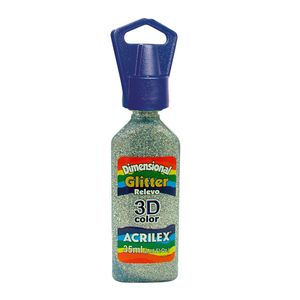 Tinta Dimensional Glitter Relevo Prata Acrilex 35Ml
