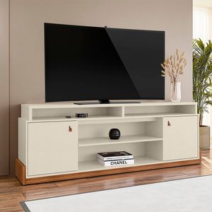 Rack para TV até 65 Polegadas Montana Perola e Cinamomo - Mobler