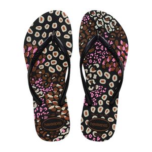 Sandália Havaianas Slim Animals Preto Pink 33/34