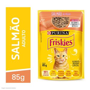 Ração Úmida Gatos Adultos Friskies Salmão ao Molho 85g
