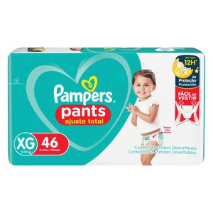 Fralda Descartável Infantil Pants Pampers Ajuste Total XG Pacote 46 Unidades